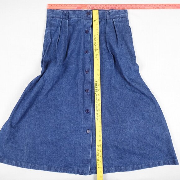 Vintage Tabi International Jean Skirt Womens 16 Maxi Pleated 100% Cotton Denim - Picture 11 of 11